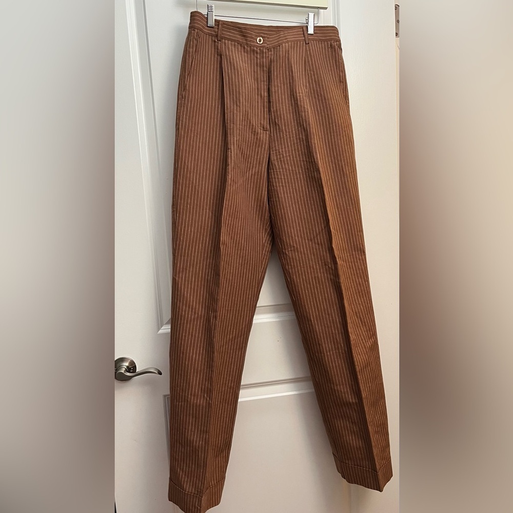 Chadwick’s Linen-Blend Striped Dress Pants – Size 14T